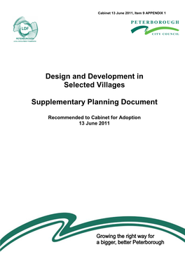 Design and Development in Selected Villages Supplementary Planning