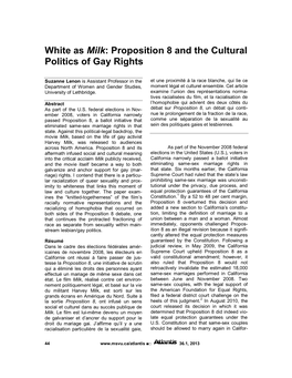 White As Milk: Proposition 8 and the Cultural Politics of Gay Rights