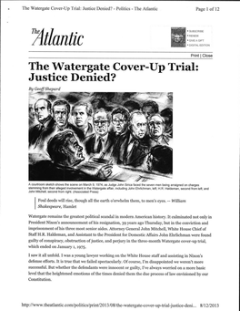 The Watergate Cover-Up Trial: Justice Denied? - Politics - the Atlantic Page 1 of 12