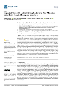 Impact of Covid-19 on the Mining Sector and Raw Materials Security in Selected European Countries