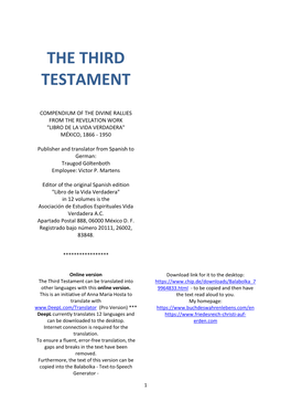 The Third Testament Can Be Translated Into Other Languages with This Online Version