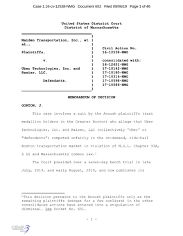 Case 1:16-Cv-12538-NMG Document 652 Filed 09/06/19 Page 1 of 46