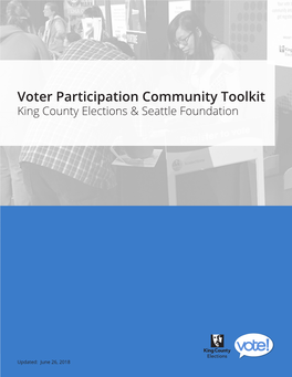 Voter Participation Community Toolkit King County Elections & Seattle Foundation