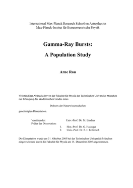 Gamma-Ray Bursts: a Population Study