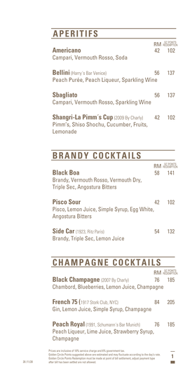 Brandy Cocktails Champagne Cocktails Aperitifs