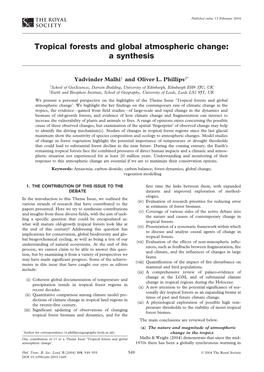 Tropical Forests and Global Atmospheric Change: a Synthesis