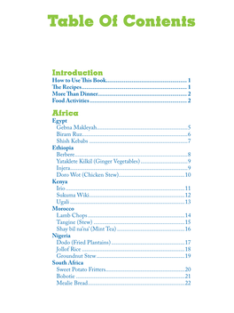 Table of Contents