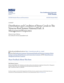 Distribution and Condition of Stony Corals in the Veracruz