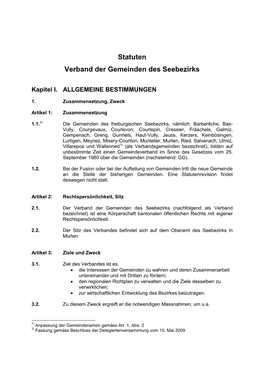 Statuten Verband Der Gemeinden Des Seebezirks