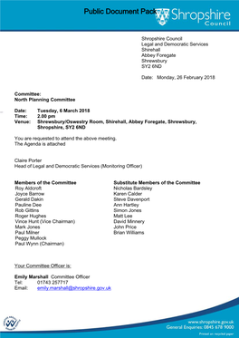 (Public Pack)Agenda Document for North Planning Committee, 06/03