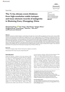 The 7.2 Ka Climate Event: Evidence from High-Resolution Stable Isotopes