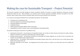 Making the Case for Sustainable Transport – Project Potential