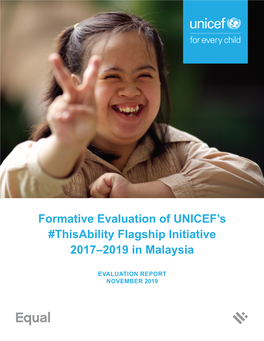 Formative Evaluation of UNICEF's #Thisability Flagship Initiative 2017