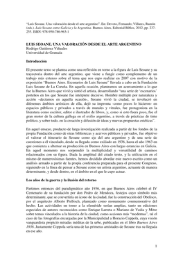 1 Luis Seoane. Una Valoración Desde El Arte Argentino