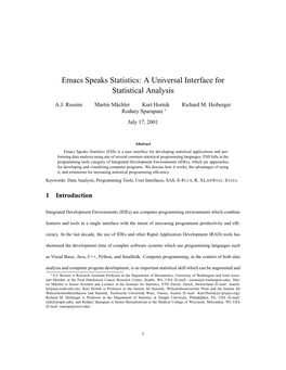 A Universal Interface for Statistical Analysis