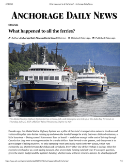 What Happened to All the Ferries? - Anchorage Daily News