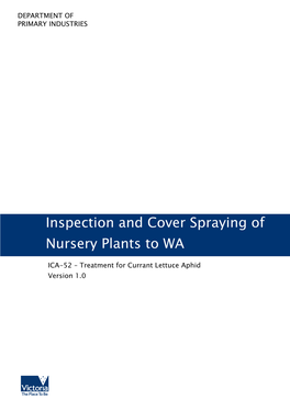 Inspection and Cover Spraying of Nursery Plants to WA