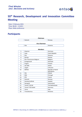 55Th Research, Development and Innovation Committee Meeting