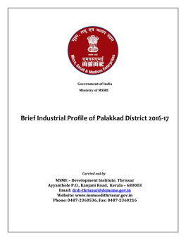Industrial Profile- Palakkad District 2016-2017