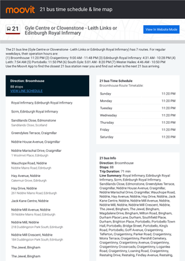 21 Bus Time Schedule & Line Route