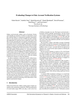 Evaluating Changes to Fake Account Verification Systems