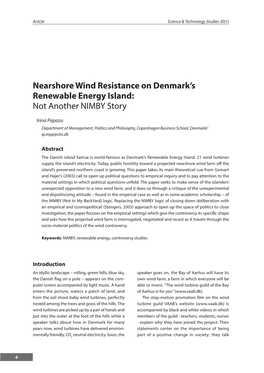 Nearshore Wind Resistance on Denmark's Renewable Energy Island