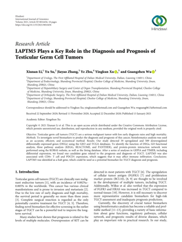 LAPTM5 Plays a Key Role in the Diagnosis and Prognosis of Testicular Germ Cell Tumors