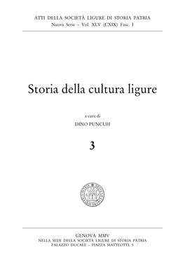 Storia Della Cultura Ligure 3