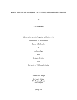 The Archaeology of an African American Church By