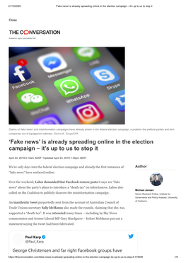 'Fake News' Is Already Spreading Online in the Election Campaign – It's up to Us to Stop It