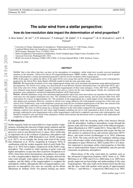 The Solar Wind from a Stellar Perspective: How Do Low-Resolution Data Impact the Determination of Wind Properties?