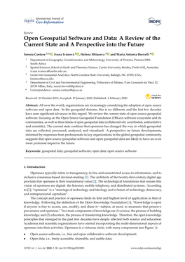 Open Geospatial Software and Data: a Review of the Current State and a Perspective Into the Future