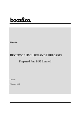 Review of Hs1 Demand Forecasts