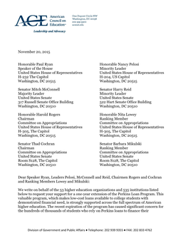 Community Letter to House & Senate In