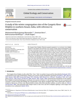 A Study of the Winter Congregation Sites of the Gangetic River Dolphin