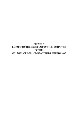 Appendix A: Report to the President on the Activities of the Council Of