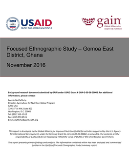 Focused Ethnographic Study – Gomoa East District, Ghana