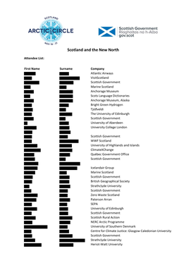 FOI-17-2746-Appendix A-Arctic Circle Scotland Forum-Attendee List 2017 Redacted.Pdf