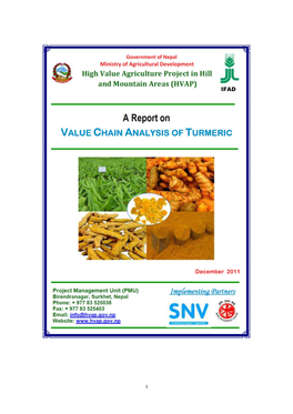 Report on Value Chain Analysis of Turmeric
