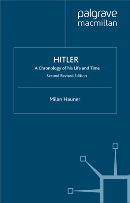 HITLER a Chronology of His Life and Time Second Revised Edition