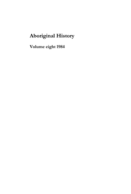 Aboriginal History Journal