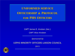 Uniformed Service Officership and Protocol for PHS Officers, 2015