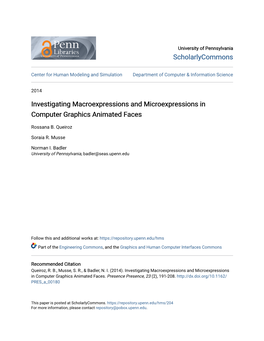 Investigating Macroexpressions and Microexpressions in Computer Graphics Animated Faces