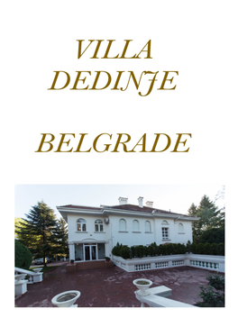 For Sale Villa Dedinje Belgrade