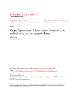 Grape Expectations: a Food System Perspective on Redeveloping the Iowa Grape Industry Rich S