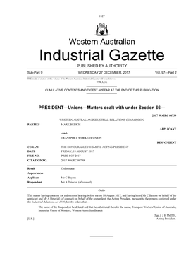 Industrial Gazette PUBLISHED by AUTHORITY