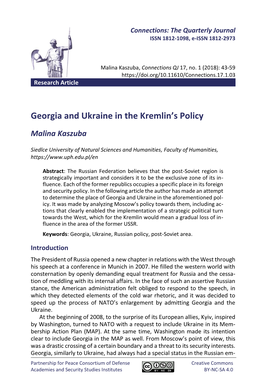 Georgia and Ukraine in the Kremlin's Policy