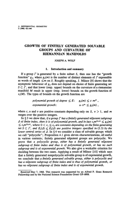 Growth of Finitely Generated Solvable Groups and Curvature of Riemannian Manifolds