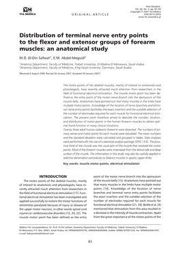 Distribution of Terminal Nerve Entry Points to the Flexor and Extensor Groups of Forearm Muscles: an Anatomical Study