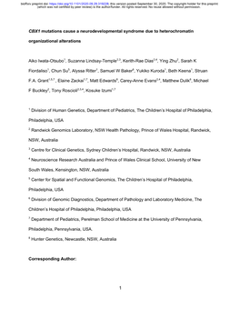 CBX1 Mutations Cause a Neurodevelopmental Syndrome Due to Heterochromatin